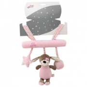 Мягкая подвеска с погремушкой и звоночком Tulilo «Собачка» розовая 1150074