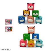 Набор игрушек для ванной «Кубики-животные» 6 штук (2 вида) LY333-1-2