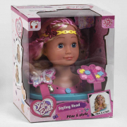Лялька-голова манекен для зачісок та макіяжу світловий ефект з аксесуарами YL888C
