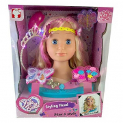 Лялька-голова для зачісок манекен та макіяжу світловий ефект з аксесуарами YL888D-1