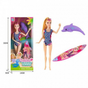 Лялька висота 30см дошка для серфінгу дельфін ST55669-2