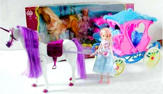 Карета детская с куклой и лошадью - фото 1