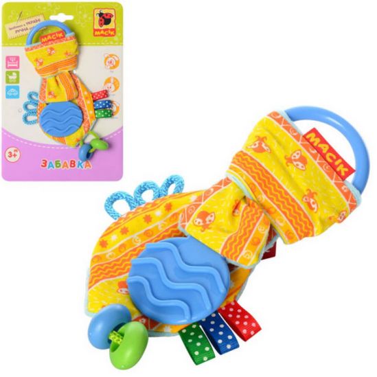 Детская игрушка Ушки желтые с прорезывателем - фото 2