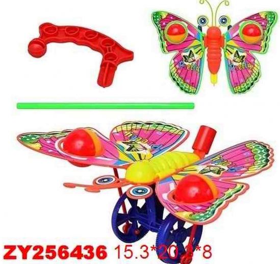 Каталка на палочке «Бабочка» 3 цвета - фото 1
