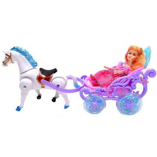 Кукла с каретой и ходящей лошадью - фото 2