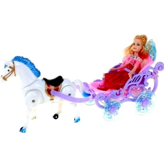 Кукла с каретой и ходящей лошадью - фото 3