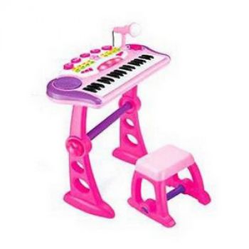 Напольное пианино для детей со стульчиком и микрофоном