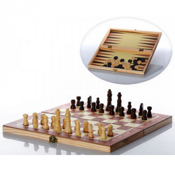Деревянный набор 3в1: нарды, шашки и шахматы