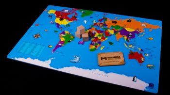 Детский коврик пазл с картой мира