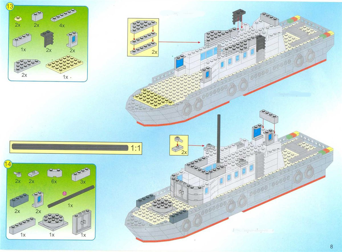 Корабль из конструктора схема