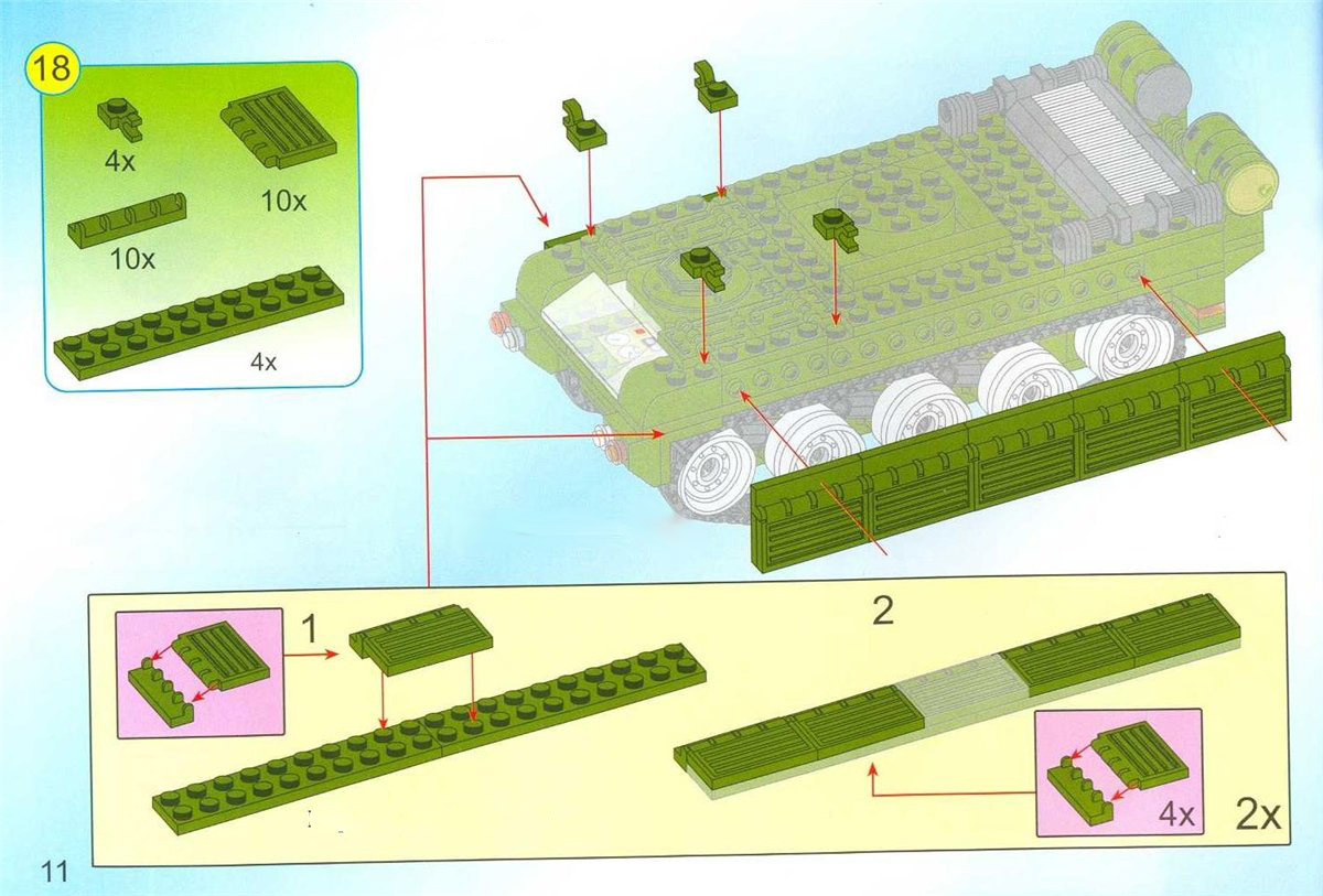 Схема сборки танка из лего конструктора