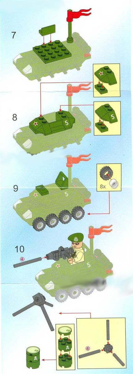 Схема сборки танка из лего конструктора