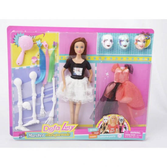 Кукла Defa с нарядом и масками 3 вида - фото 2