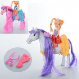 Лошадка с куклой 2 цвета