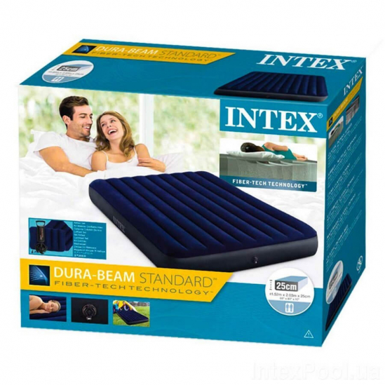 Матрас надувной велюровый с подушками и ручным насосом Intex 64765 - фото 4