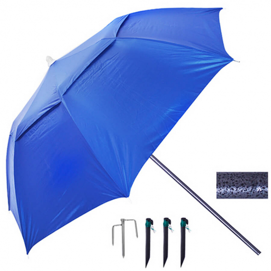 Пляжный зонт с треногой колышками и веревкой диаметр 200 см - фото 1