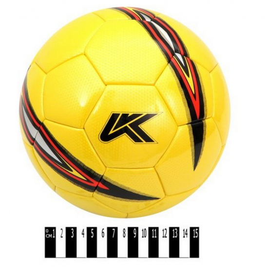 Футбольный мяч желтый размер 5 ПВХ - фото 1