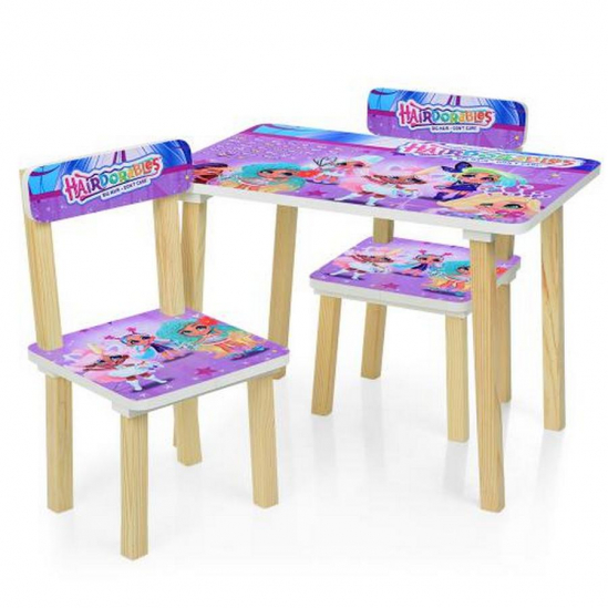 Столик и 2 стульчика для девочки - фото 1