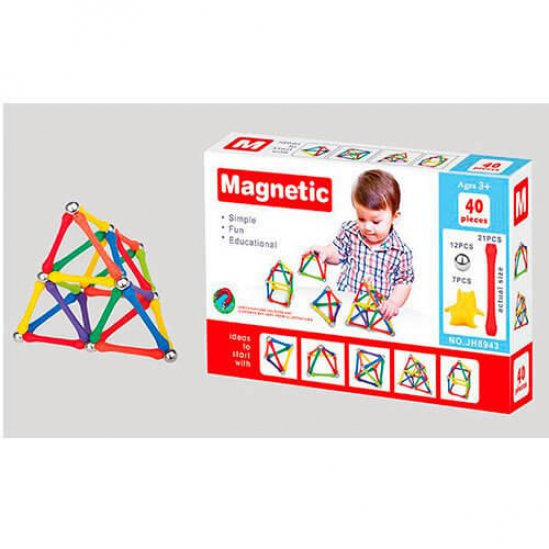 Магнитный конструктор Magnetic 40 деталей - фото 1