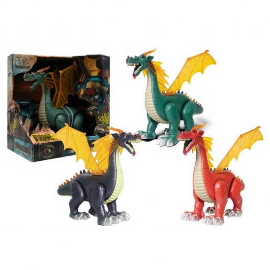 Динозавр на батарейках 3 цвета - фото 1