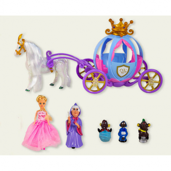 Детская карета с лошадью и куклой Золушка - фото 1