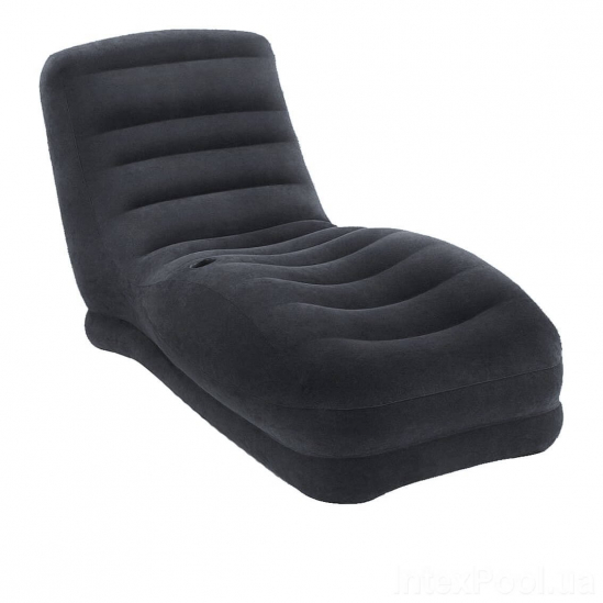 Велюровое кресло лежак черного цвета INTEX 68595 - фото 1