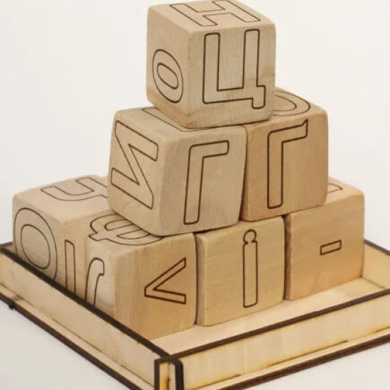 Деревянные кубики «Азбука и математические символы» - фото 1
