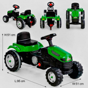 Трактор педальный зеленый