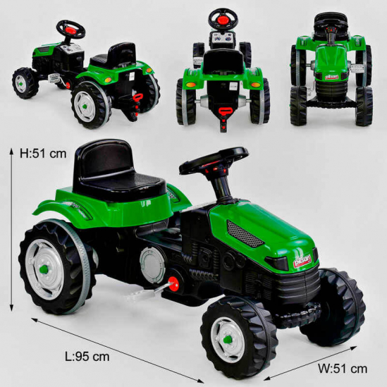 Трактор педальный зеленый - фото 1