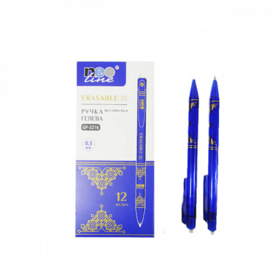 Синяя гелевая ручка пиши-стирай «Neon Line» GP-3216 - фото 1