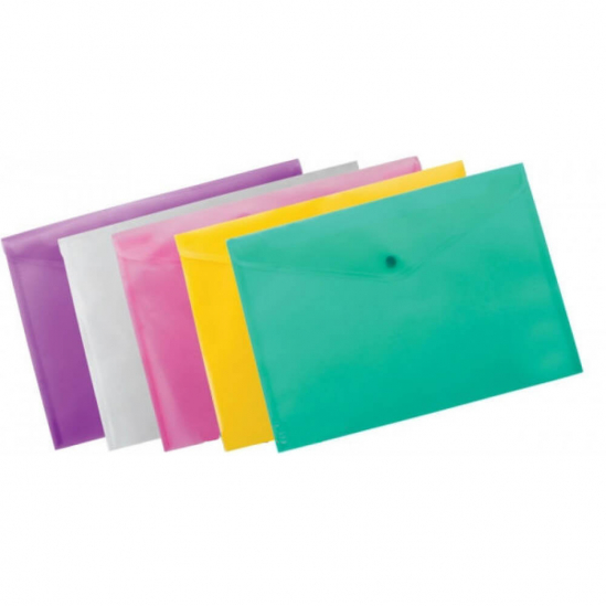 Цветная папка-конверт на кнопке А4 Economix E31305 - фото 1