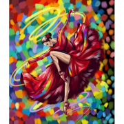 Картина по номерам 40-50 «Танцовщица в красном» KpNe-01-05