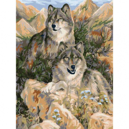 Картина по номерам «Волки» 30-40 см KpNe-03-09