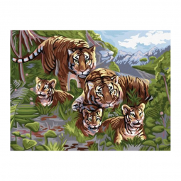 Картина по номерам «Тигры» 30-40 см KpNe-03-06