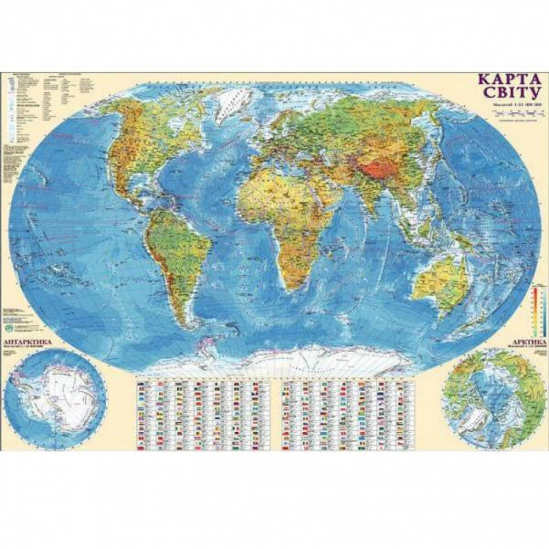 Карта мира настенная 74599 - фото 1