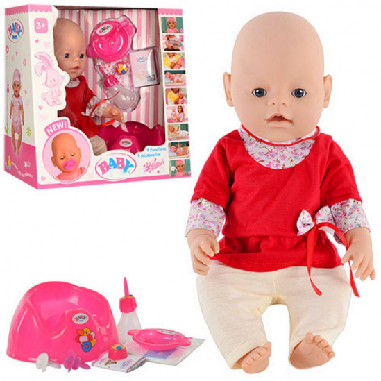 Кукла-пупс «Беби долл» в красной кофточке с бантом - фото 1