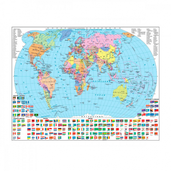 Карта мира политическая А2 65-45 см - фото 1