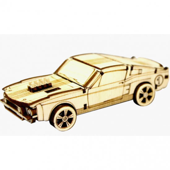 Конструктор деревянный 3D Автомобиль «Mustang» 413011 - фото 2