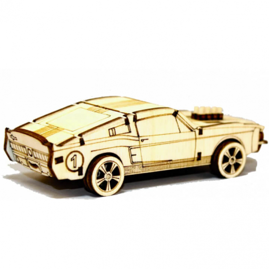 Конструктор деревянный 3D Автомобиль «Mustang» 413011 - фото 3