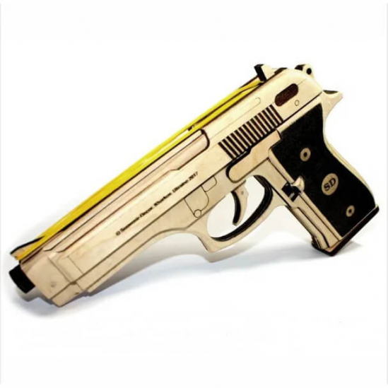 Конструктор деревянный 3D Пистолет «Beretta M-3» 418016 - фото 2