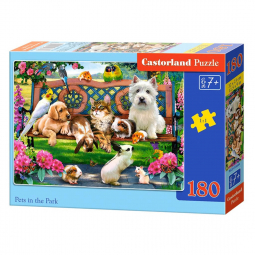 Пазлы Castorland 180 «Домашние животные в парке» B-018444
