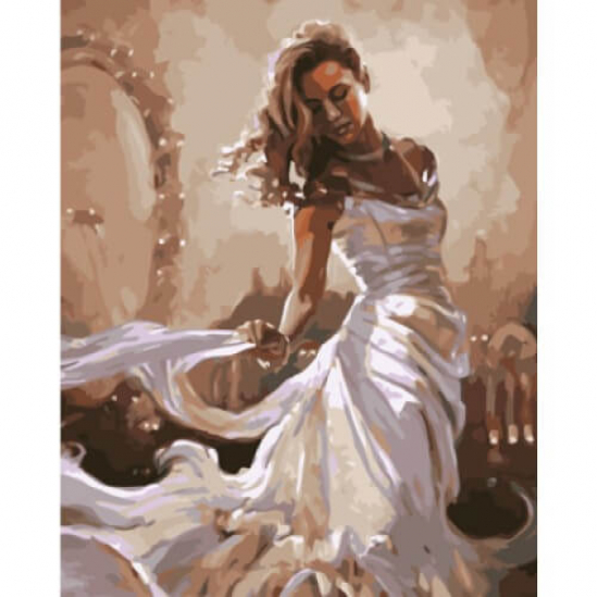 Картина по номерам «Девушка в белом» в термопакете 40-50 см VA-1708 - фото 1