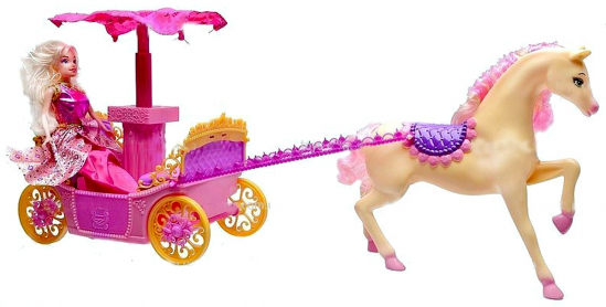 Кукла с лошадкой и розовой каретой - фото 3