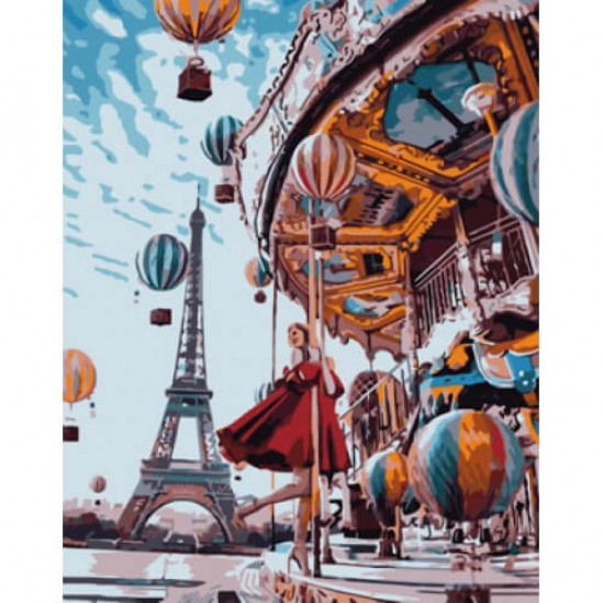 Картина по номерам «Воздушные шары и карусель» в термопакете 40-50 см VA-0489 - фото 1