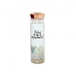 Бутылка для воды «Born to be a mermaid» с крышкой в форме кристалла розового золота 550 мл CP7190
