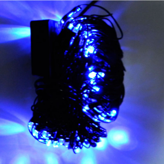 Гирлянда электрическая на 120 d ламп линз 150-150 см сетка синяя 101151 - фото 1