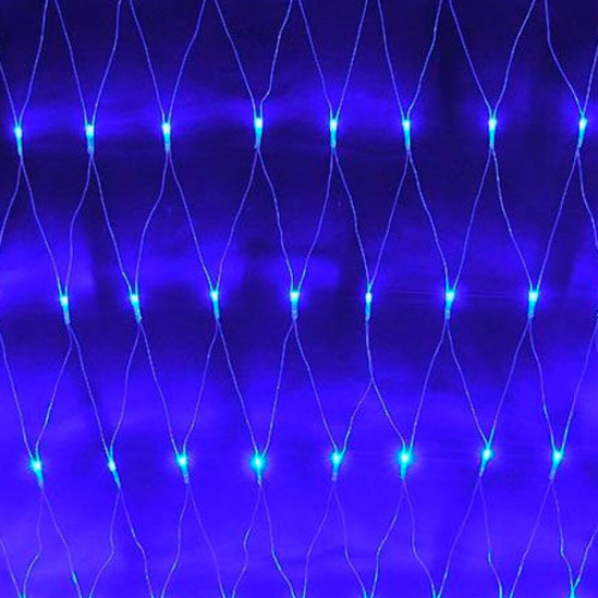 Гирлянда электрическая на 120 d ламп линз 150-150 см сетка синяя 101151 - фото 2