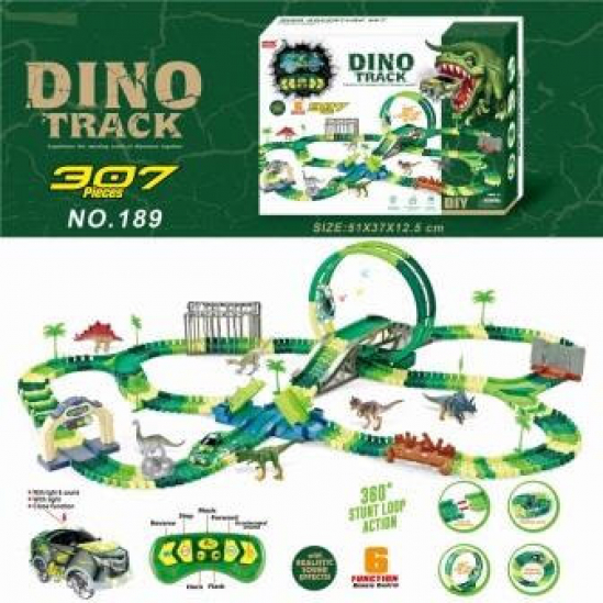 Трек «Dino» на радиоуправлении с машинкой с эффектами 189 - фото 1