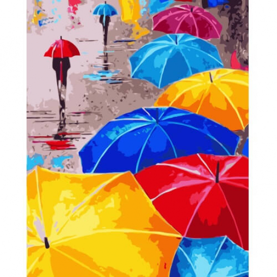 Картина по номерам «Яркие зонтики» в термопакете 40-50 см VA-1328 - фото 1