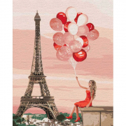 Картина по номерам «Красные краски Парижа» Идейка 40-50 см КНО4757